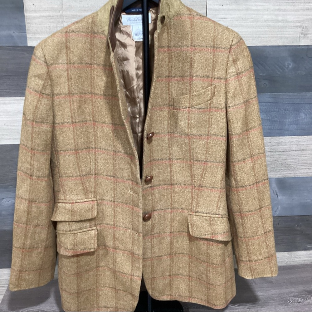 VTG‎ WOMANS Brooks Brothers Beige Plaid Blazer
